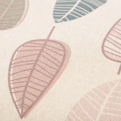 Kissenhülle Scandi Retro Leaves Blätter Leinenlook natur rosa in versch. Größen oder Wunschmaß von SCHÖNER LEBEN.