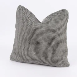 Kissenhülle Strick einfarbig silbergrau 45x45cm