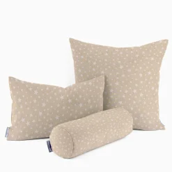 Kissenhülle Weihnachten Leinenlook Basic Star Sterne natur weiß in versch. Größen von SCHÖNER LEBEN.