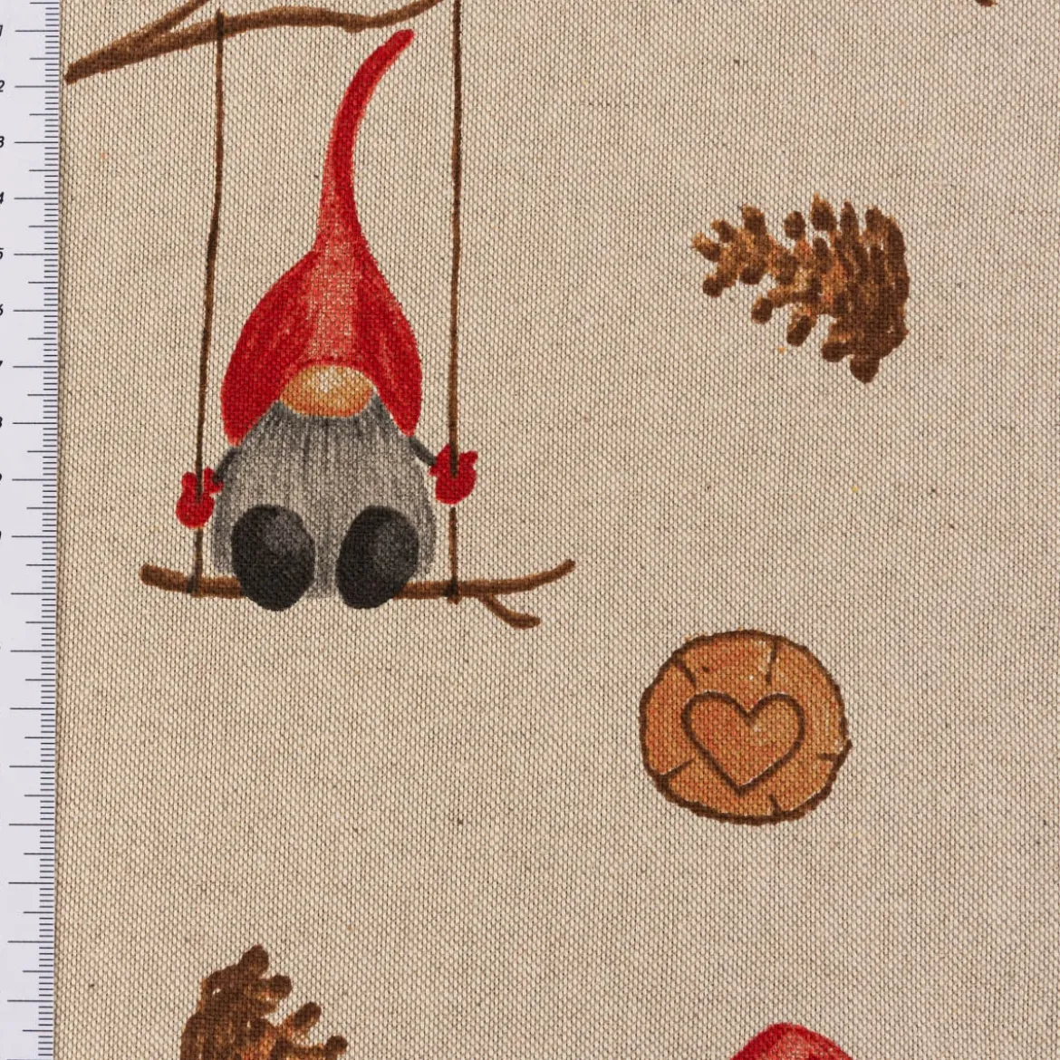 Kissenhülle Weihnachten Tomte Weihnachtswichtel Leinenlook natur rot braun verschiedene Größen von SCHÖNER LEBEN.