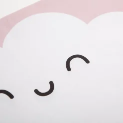 Kissenhülle Wolke mit lachendem Gesicht Kinderkissen aus Baumwolle rosa 30x50cm