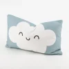 Kissenhülle Wolke mit Lachgesicht Kinderkissen aus Baumwolle blau 30x50cm