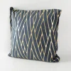 Kissen Houston in Blau mit Metallic-Effekten in Gold 40x40cm