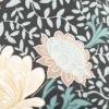 Kissen Madeleine aus Samt mit Kederumrandung Blumen schwarz türkisgrün 45x45cm