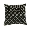 Kissen Mermaid mit Perlenstickerei schwarz silber 45x45cm