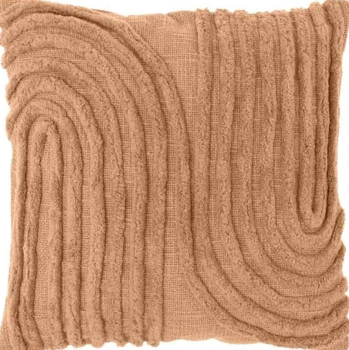 Kissen mit 3D Reliefdessin Linien sandstone 45x45cm