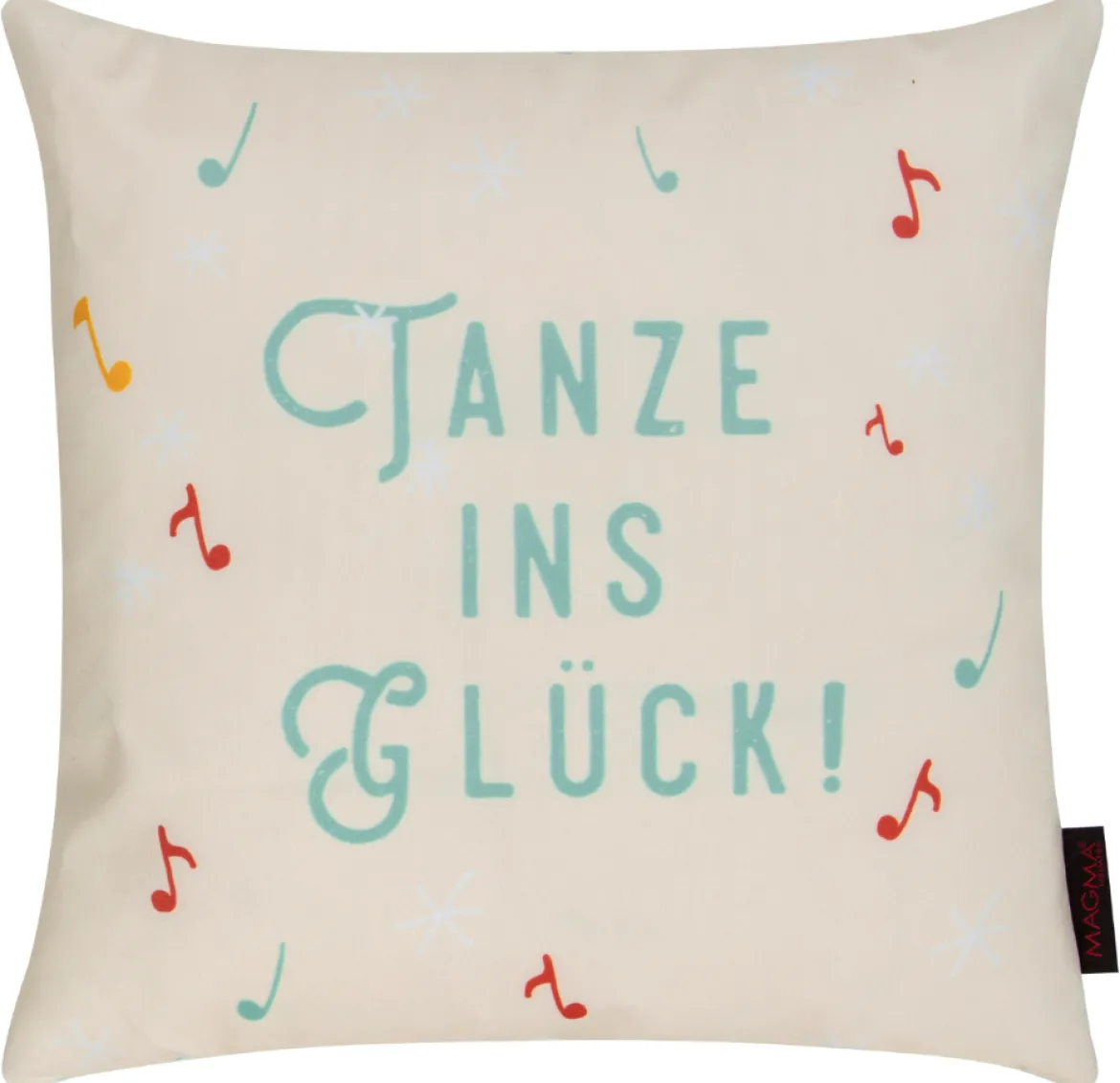Kissen mit Füllung Tanze ins Glück! creme mint 40x40cm