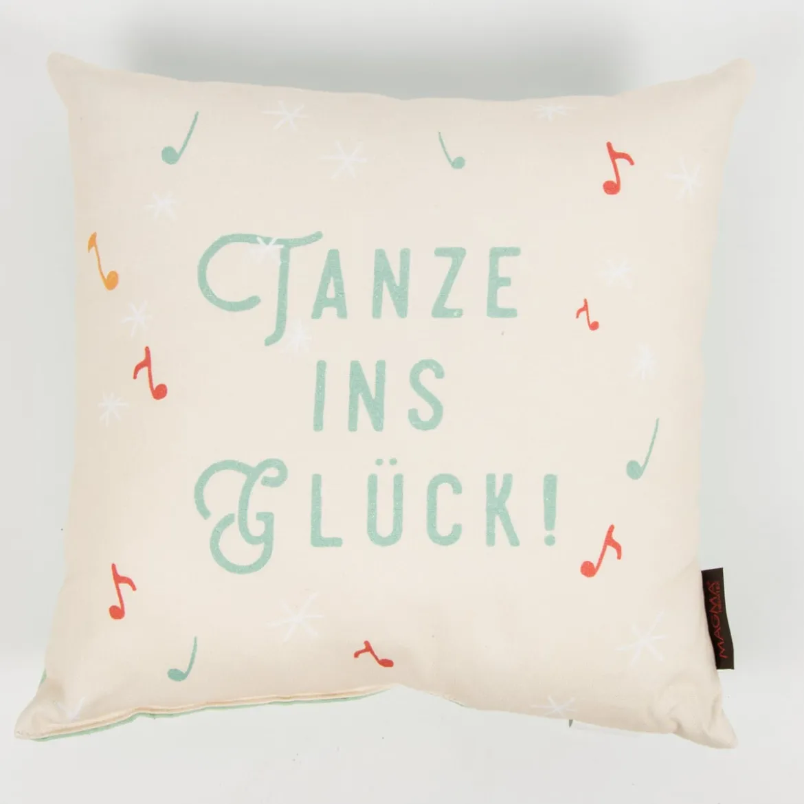 Kissen mit Füllung Tanze ins Glück! creme mint 40x40cm