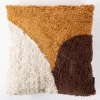 Kissen mit Flor Fransen abstrakt braun natur 45x45cm