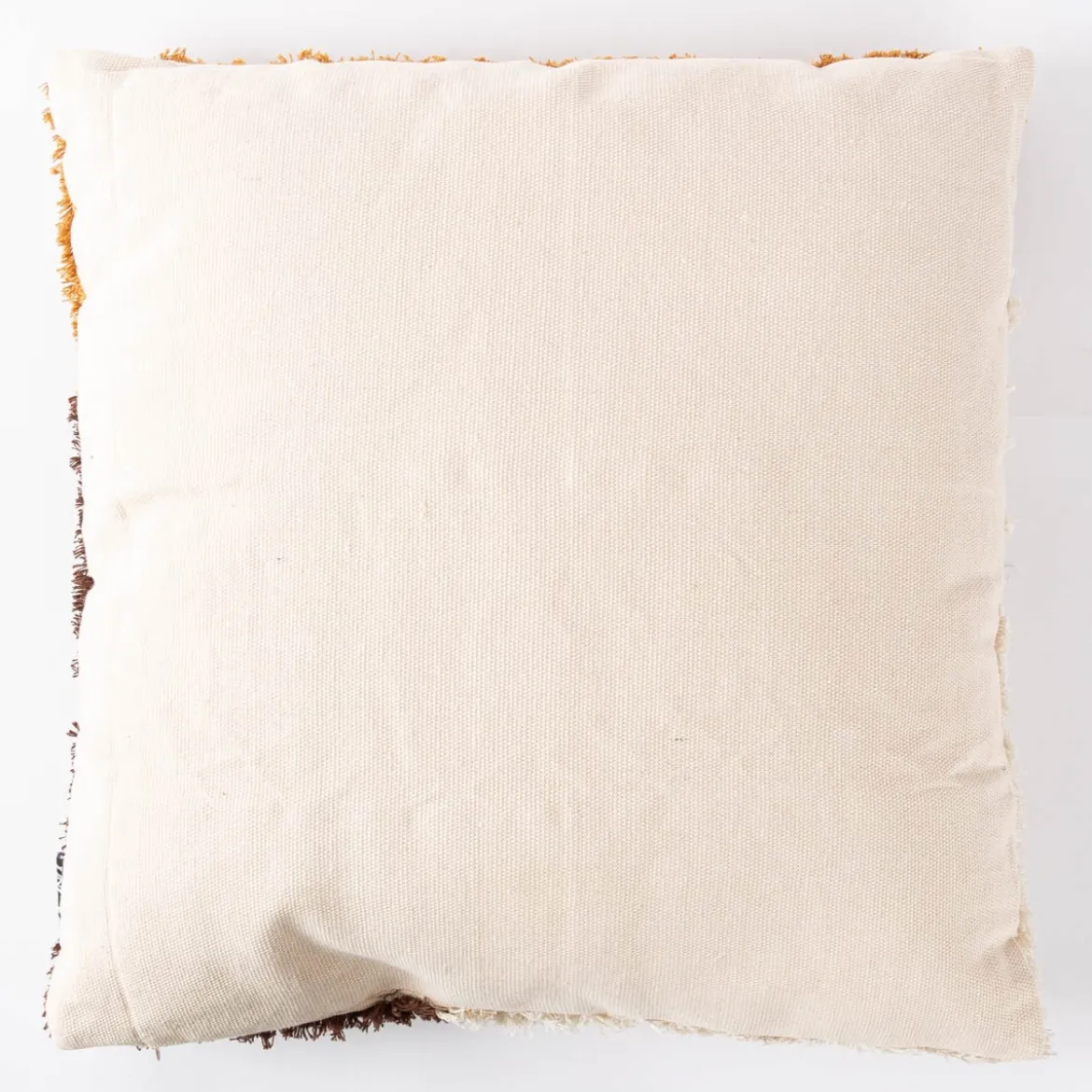 Kissen mit Flor Fransen abstrakt braun natur 45x45cm