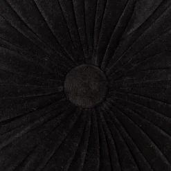 Kissen Samtkissen rund schwarz 60x12cm