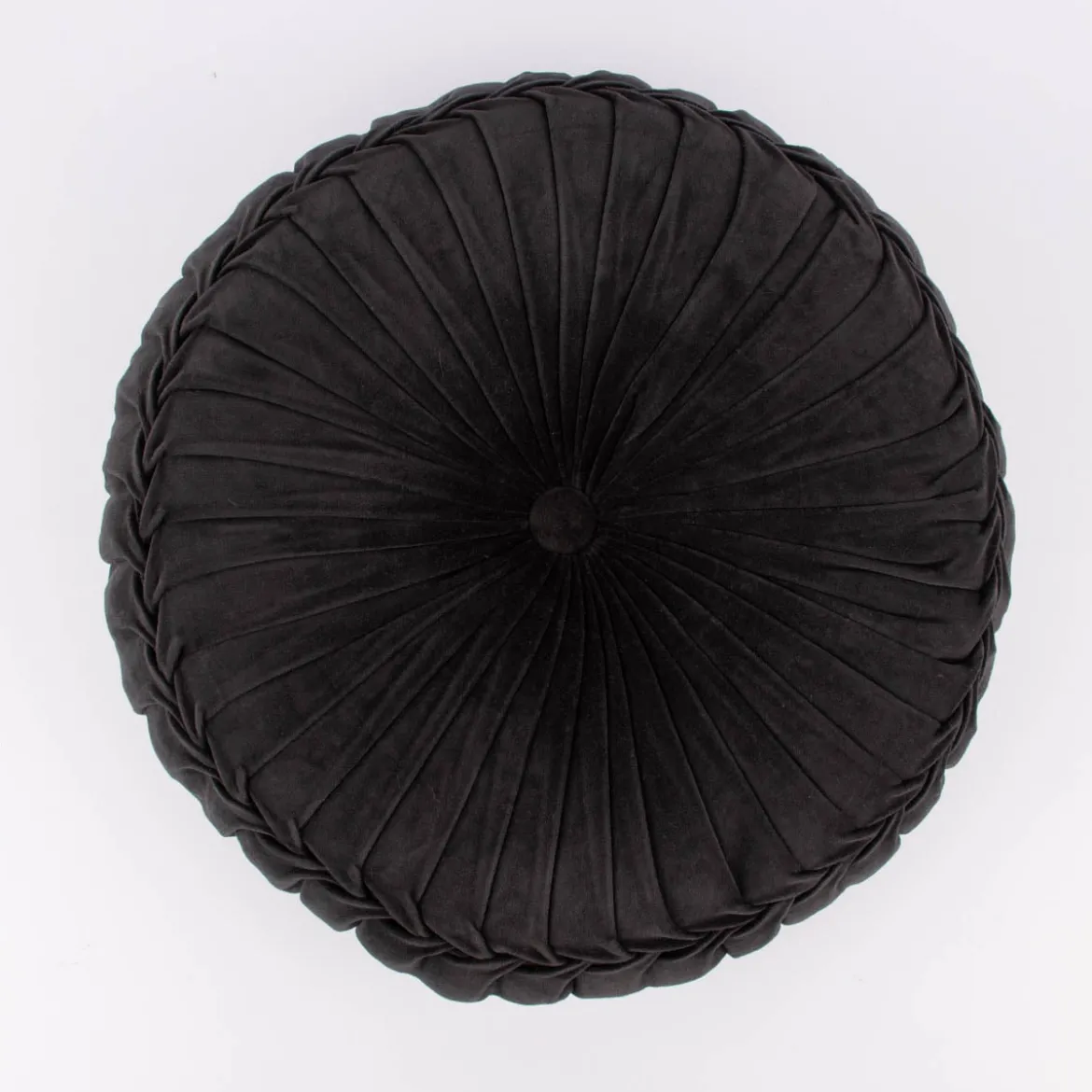 Kissen Samtkissen rund schwarz 60x12cm