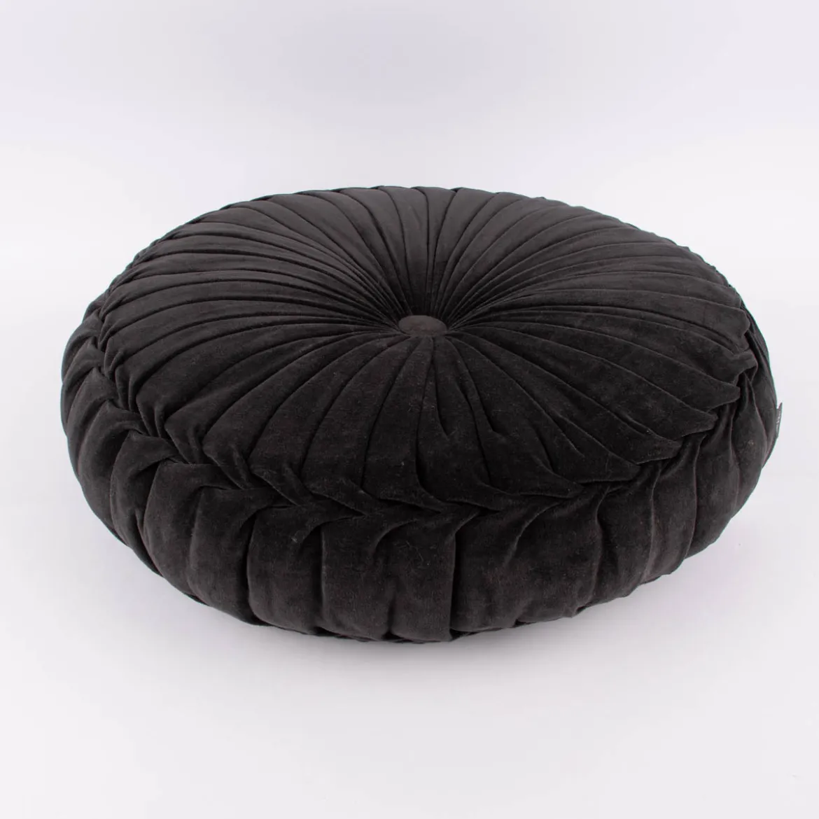 Kissen Samtkissen rund schwarz 60x12cm