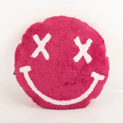 Kissen Smile Tuftung Baumwolle pink 45cm rund