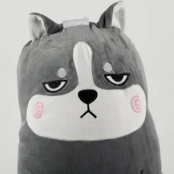 Kissen Spandex Super Soft Plüsch Grumpy Dog grau 60cm