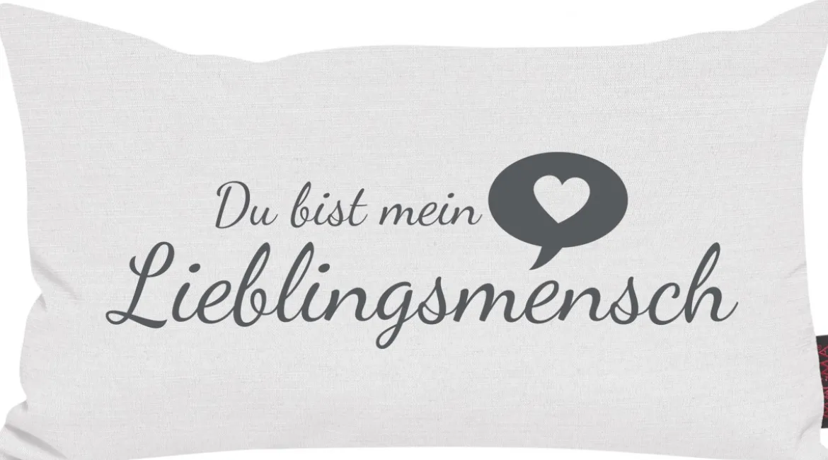 Kissen Spruchkissen Zitate Lieblingsmensch 30x50cm weiß