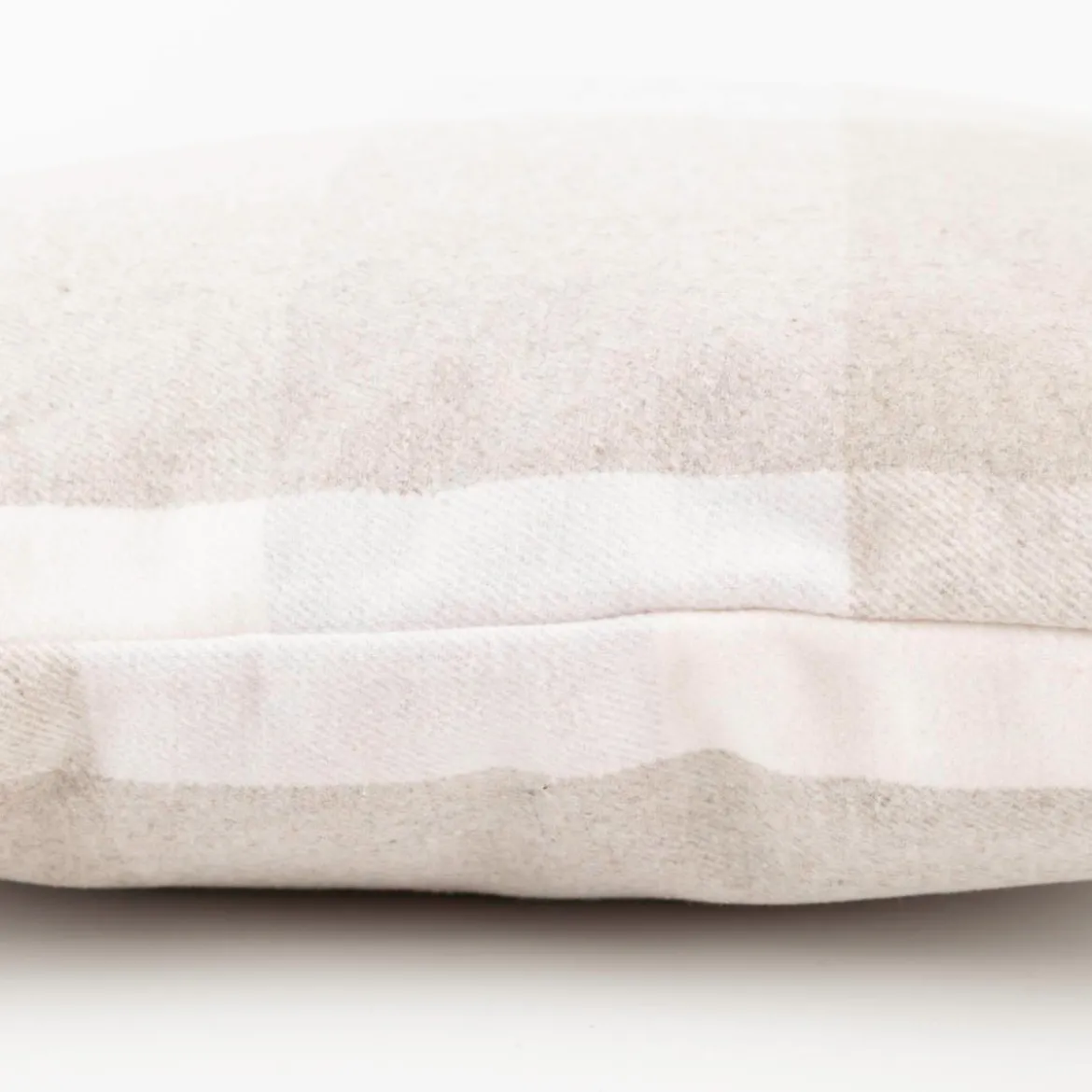 Kissen Wolloptik Karo beige 45x45cm