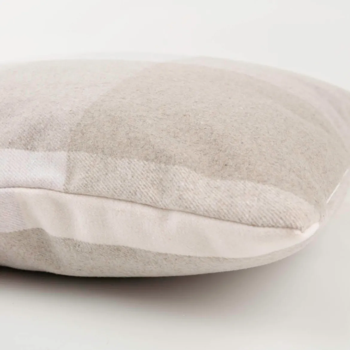 Kissen Wolloptik Karo beige 45x45cm