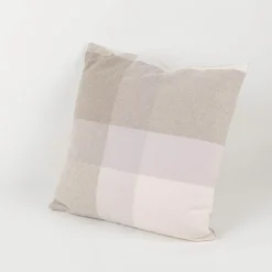 Kissen Wolloptik Karo beige 45x45cm