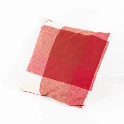 Kissen Wolloptik Karo rot 45x45cm