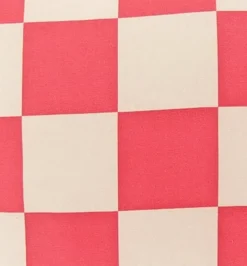 Kissen Würfelkaro Baumwolle Sugar Pink Natur 45x45cm