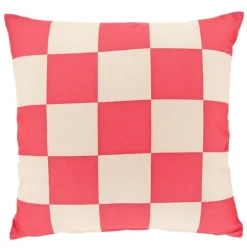 Kissen Würfelkaro Baumwolle Sugar Pink Natur 45x45cm