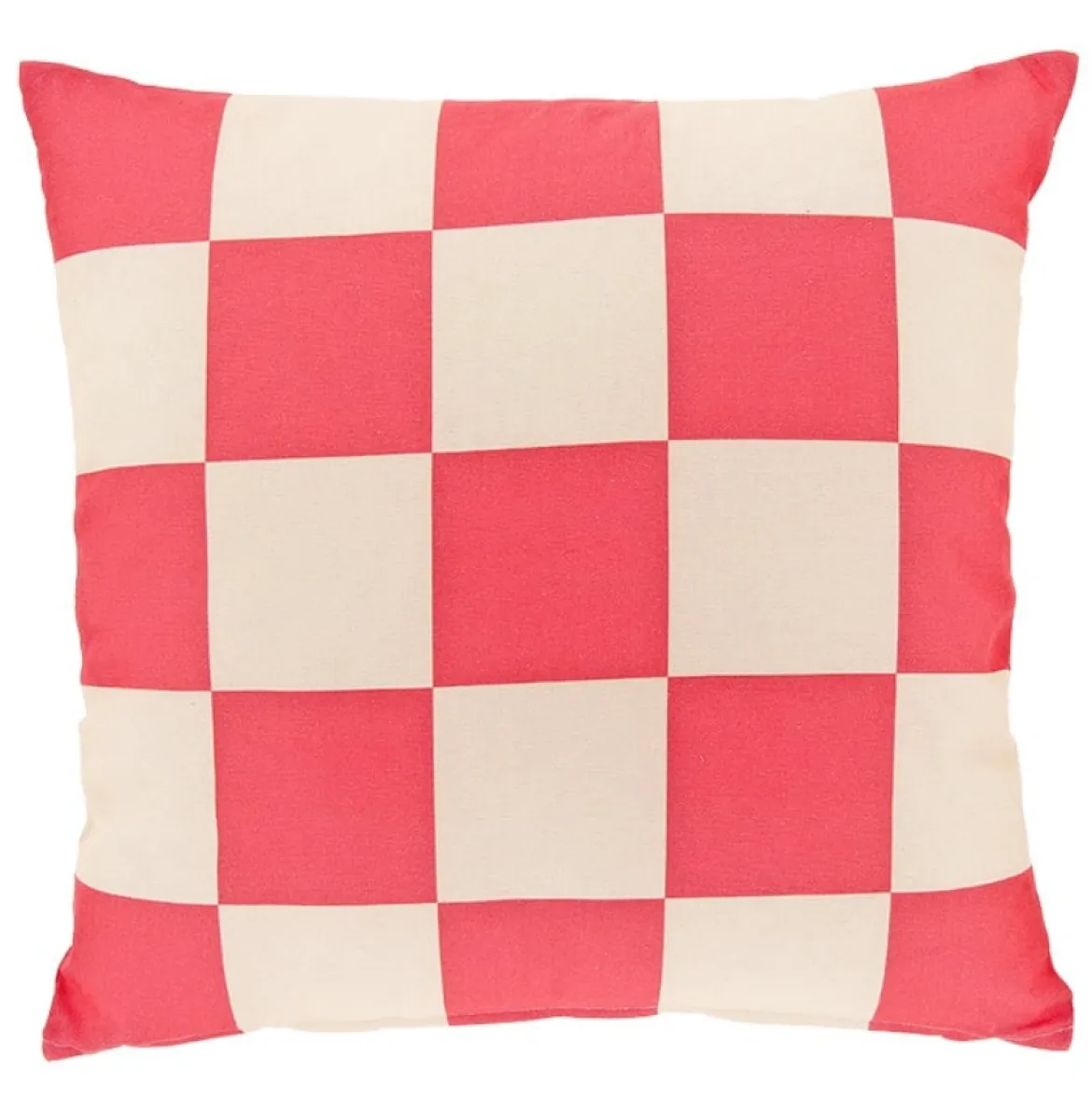 Kissen Würfelkaro Baumwolle Sugar Pink Natur 45x45cm