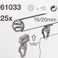 Klick-Gleiter für 16mm/20mm 25 Stück weiß Kunststoff