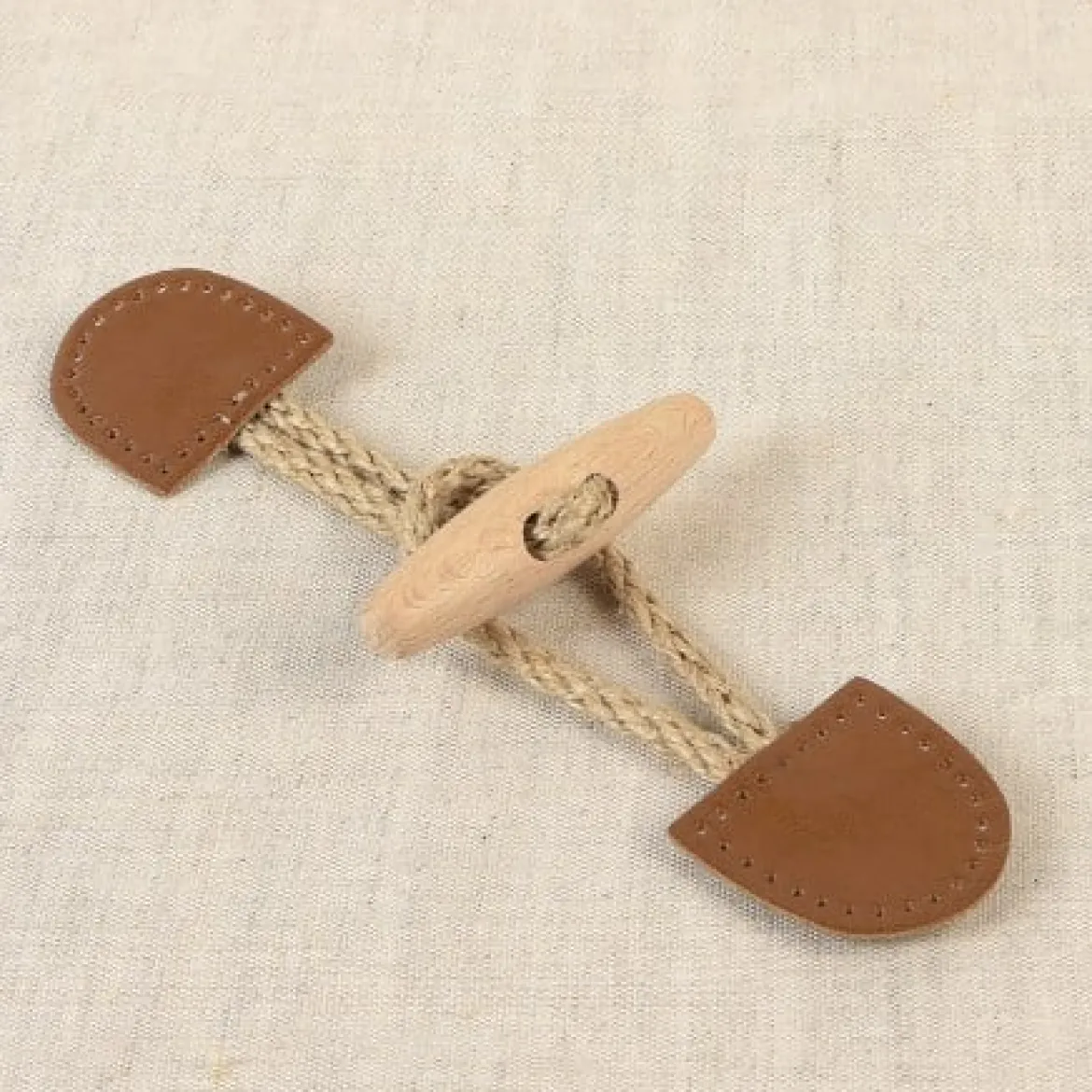 Knebelverschluss Dufflecoat camel-braun natur 3,5x16cm