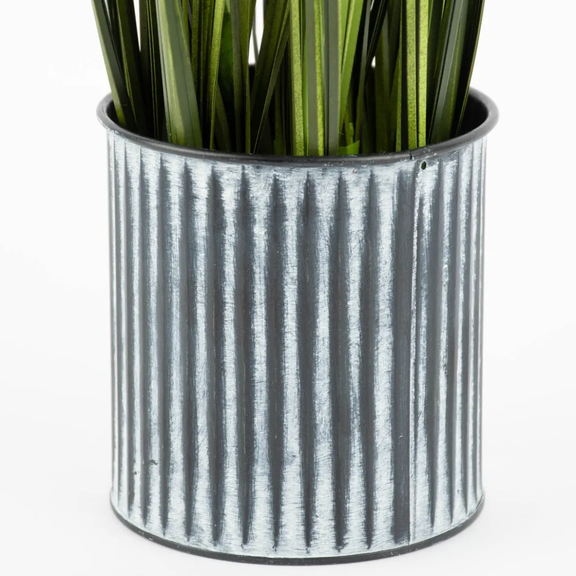 Künstliches Gras im Metalltopf grün schwarz 9,5x45cm