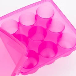 Kochblume Eiswürfelform Halbrund L Silikon mit Deckel pink 16x16x6cm