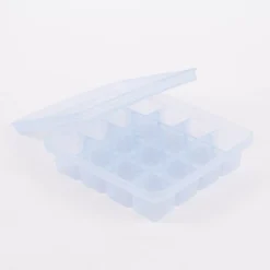 Kochblume Eiswürfelform Würfel S eisblau Silikon mit Deckel 16x16x4cm