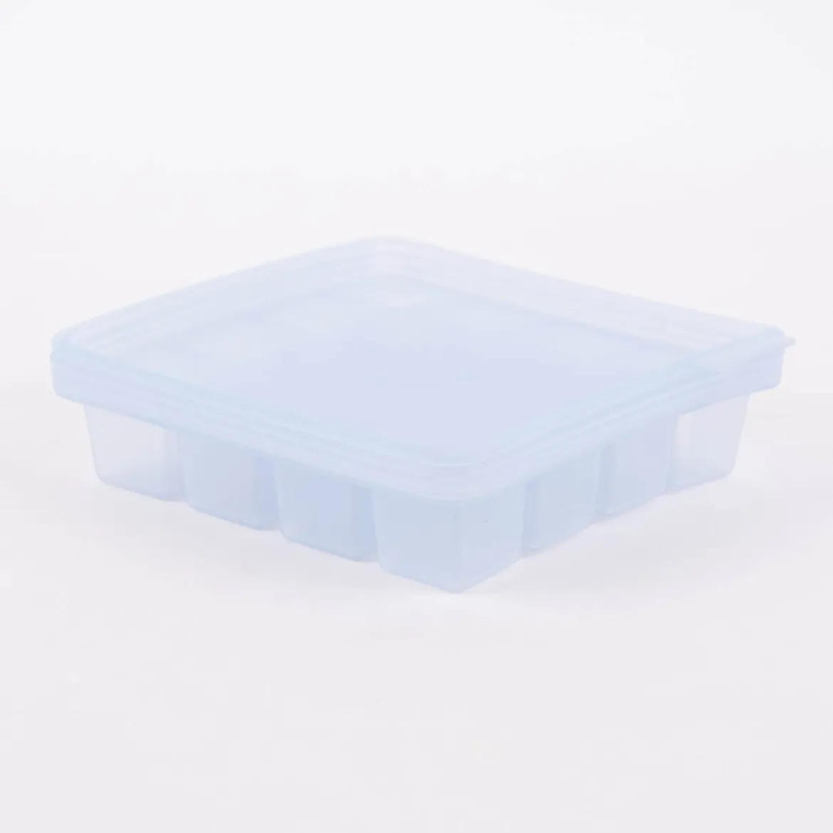 Kochblume Eiswürfelform Würfel S eisblau Silikon mit Deckel 16x16x4cm