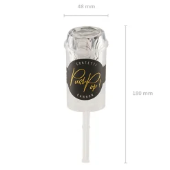 Konfetti Kanone Push Pop gold glänzend 1,5cm