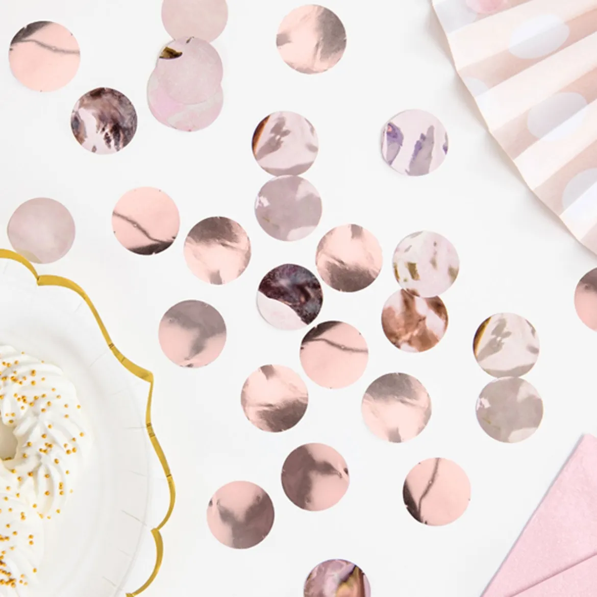 Konfetti Punkte einfarbig rosegold 15g