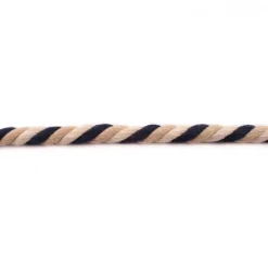 Kordel Baumwolle extra breit creme beige dunkelblau Breite: 1,5cm