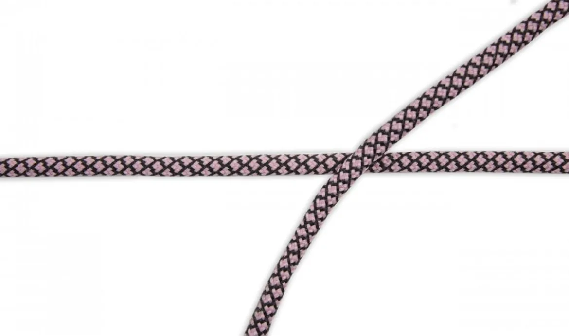 Kordel elastisch Polyester kariert schwarz flieder Breite: 5mm