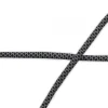 Kordel elastisch Polyester kariert schwarz grau Breite: 5mm