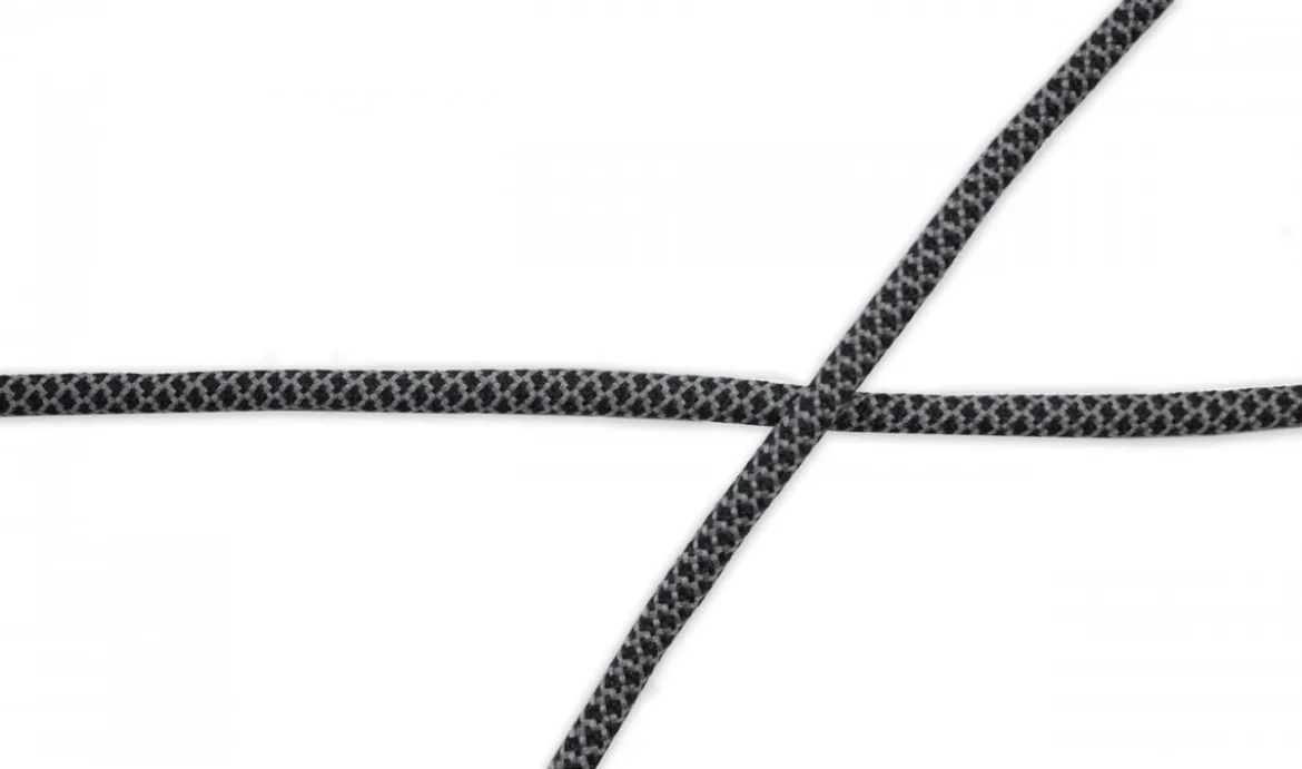 Kordel elastisch Polyester kariert schwarz grau Breite: 5mm