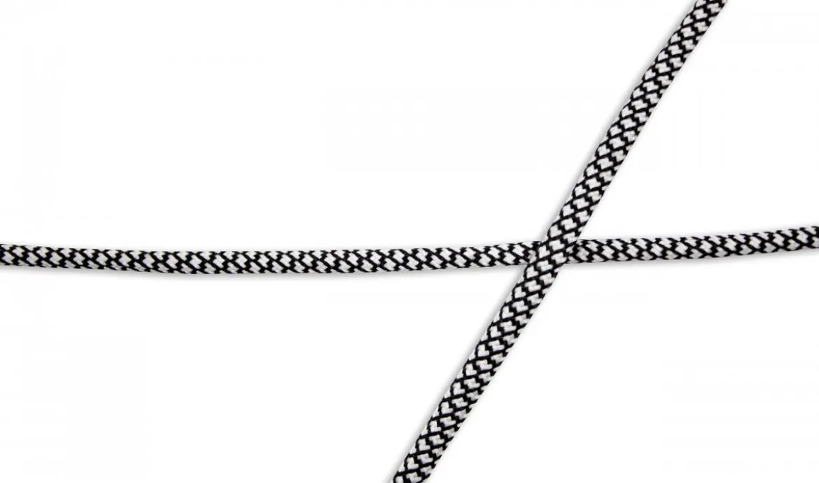 Kordel elastisch Polyester kariert schwarz weiß Breite: 5mm