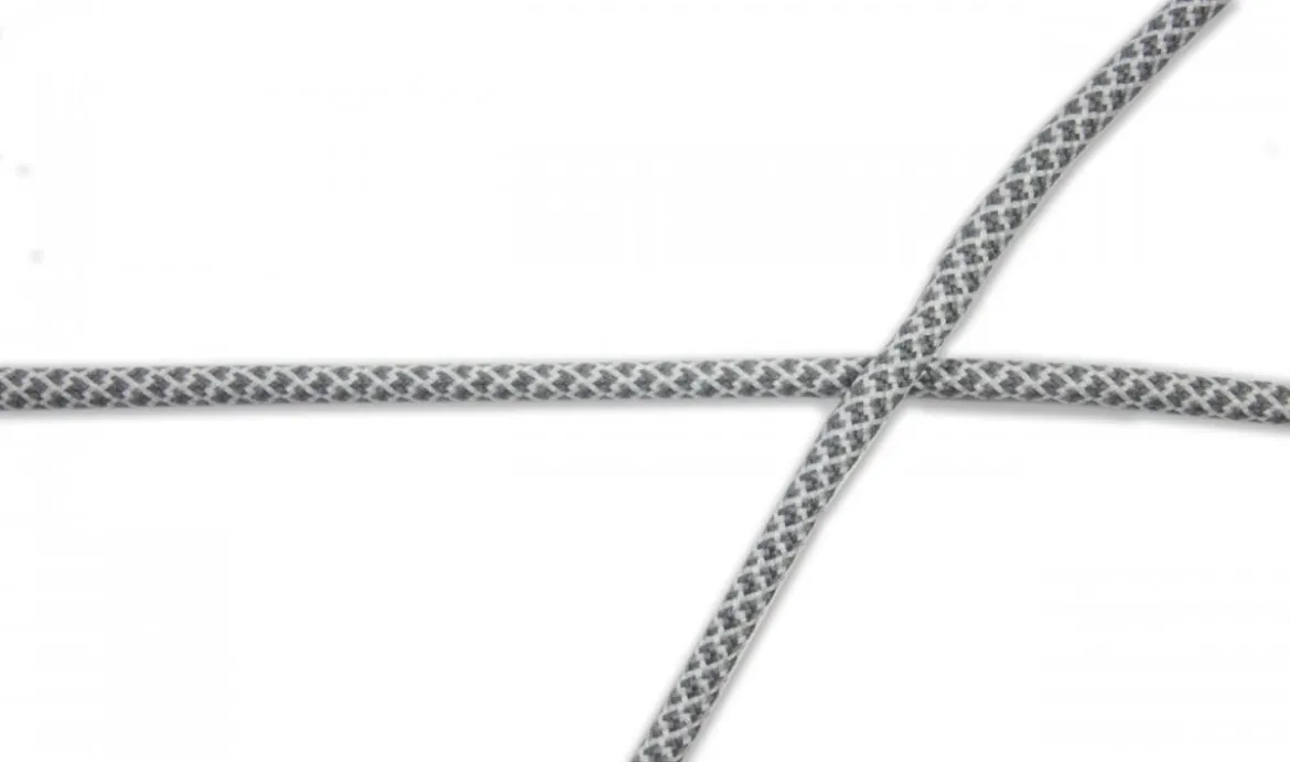 Kordel elastisch Polyester kariert hellgrau weiß Breite: 5mm