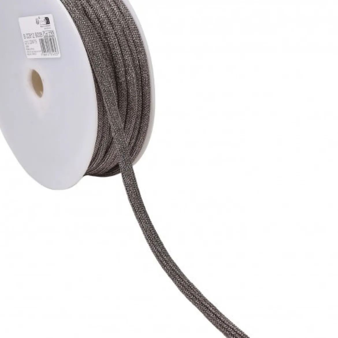 Kordel Kettengeflecht flach Metallic mittelgrau 8mm Breite