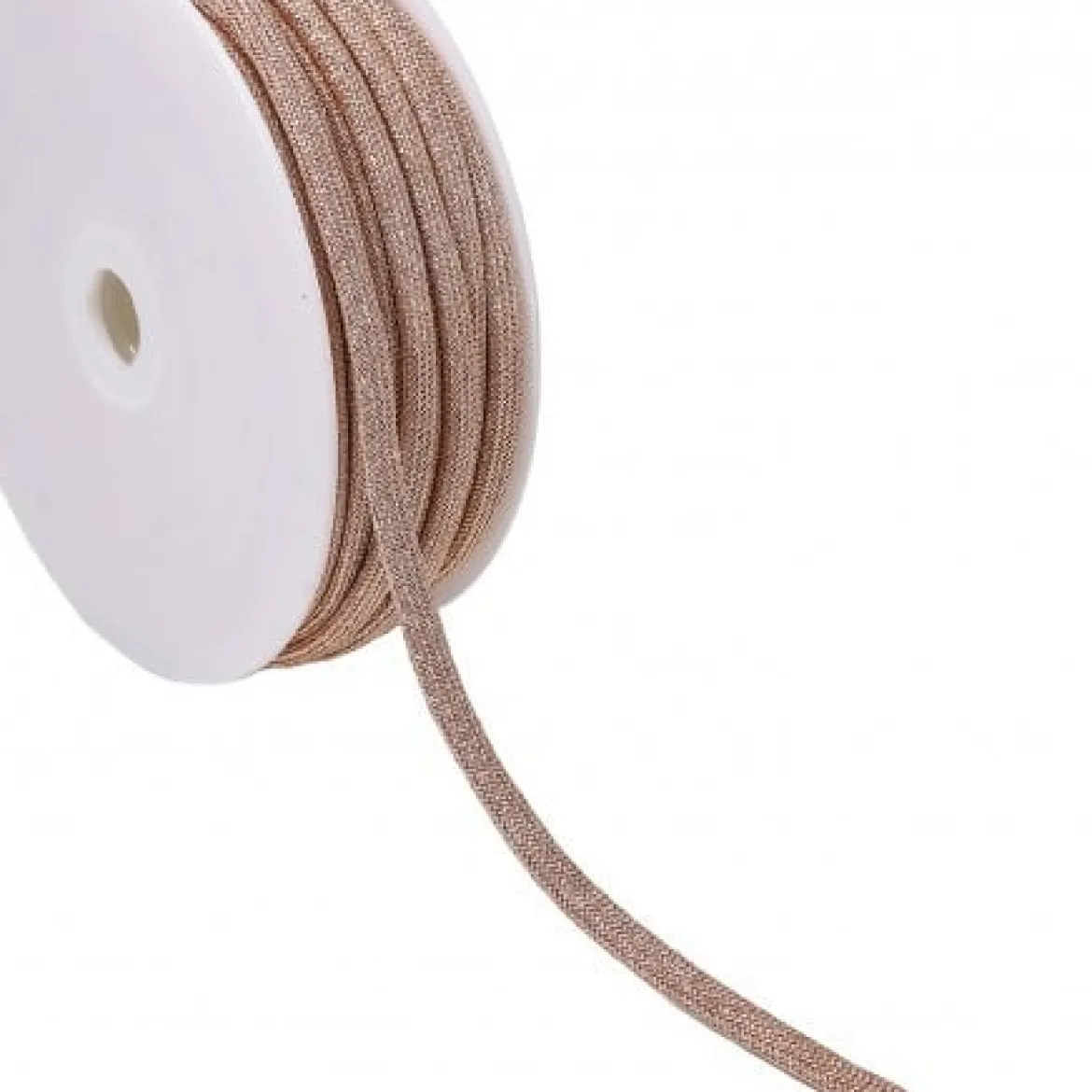 Kordel Kettengeflecht flach Metallic altrosa 8mm Breite