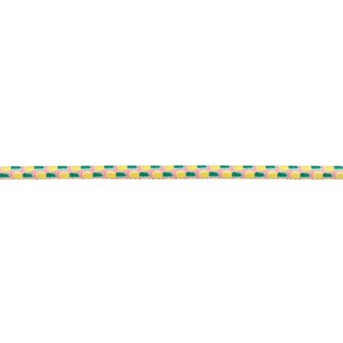 Kordel Kunstleder Zierband Ananas rosa gelb grün Breite: 6mm