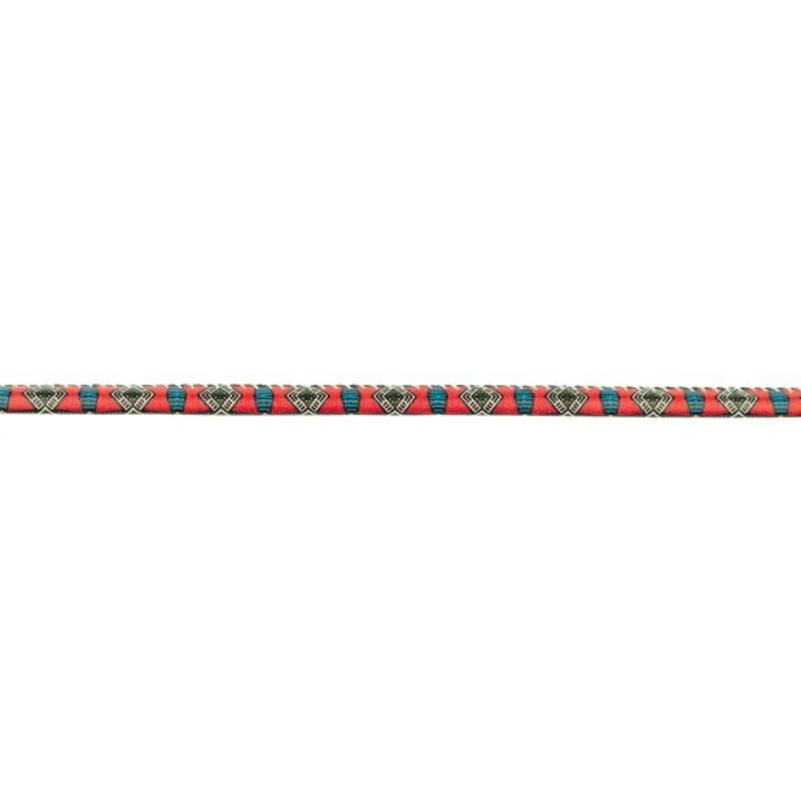 Kordel Kunstleder Zierband Aztec rot blau Breite: 6mm