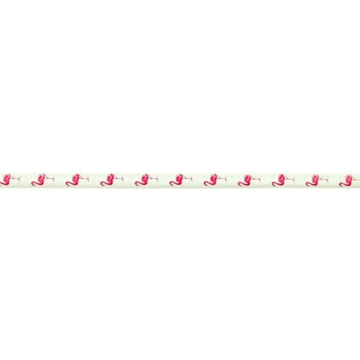 Kordel Kunstleder Zierband Flamingo weiß pink Breite: 6mm