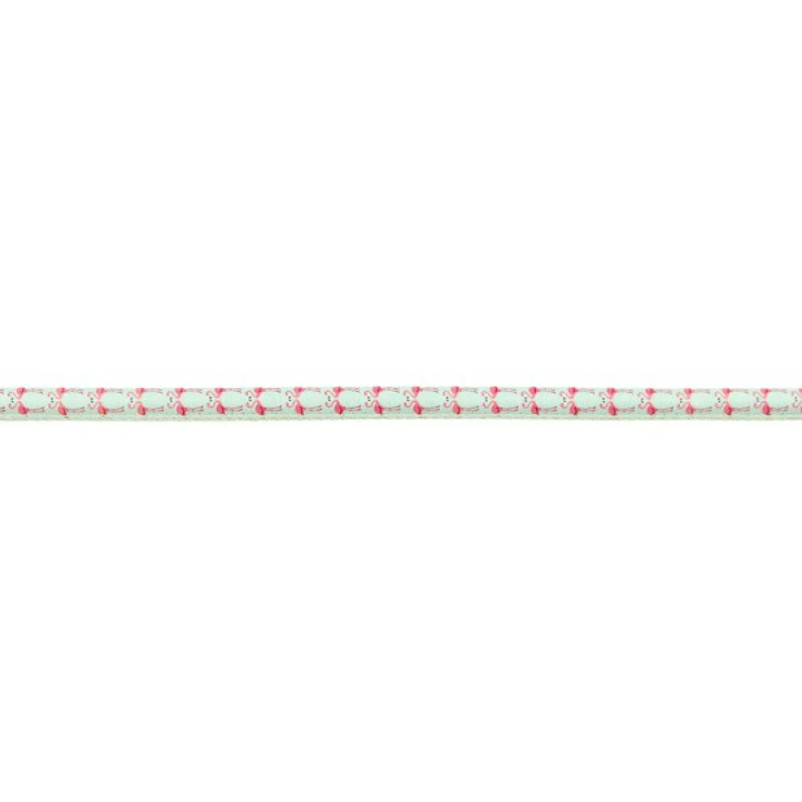 Kordel Kunstleder Zierband Flamingo mint pink Breite: 6mm