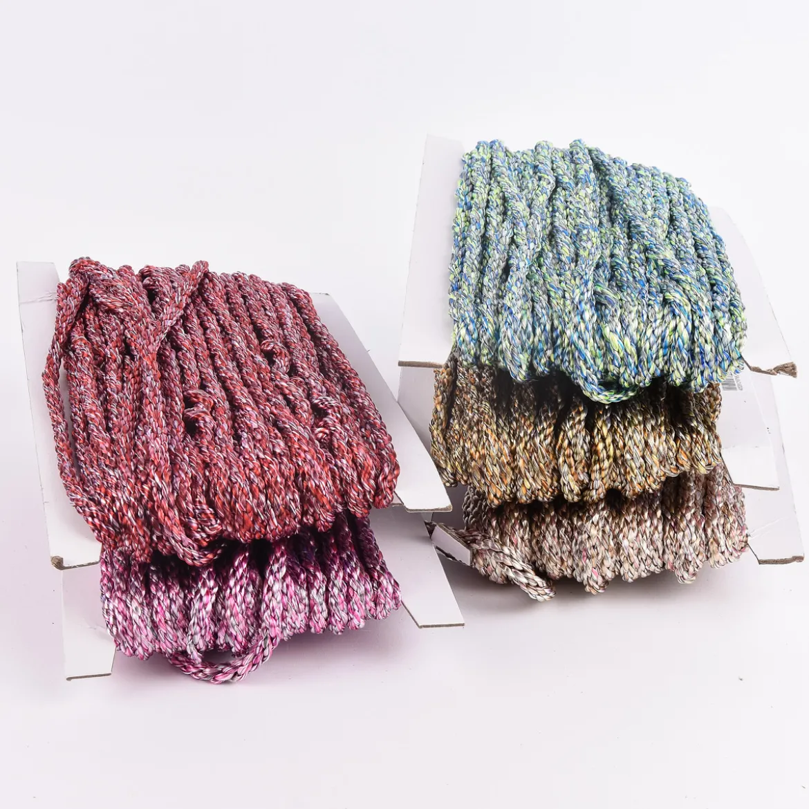 Kordel Polyester beige rosa meliert Breite: 8mm