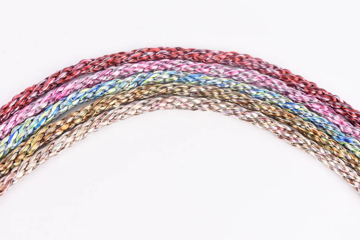 Kordel Polyester beige rosa meliert Breite: 8mm