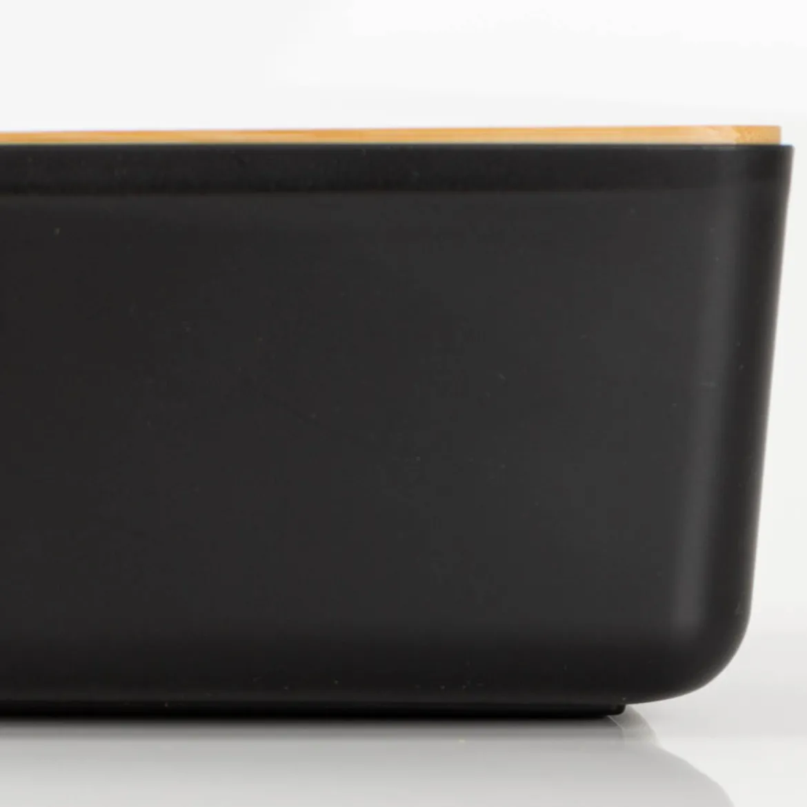 Kosmetiktücherbox mit Bambusdeckel schwarz natur 26x16x8,5cm